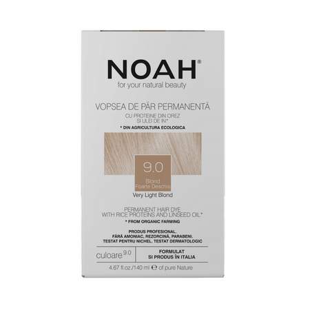 Vopsea de par naturala, Blond foarte deschis 9.0, 140 ml, Noah 629726