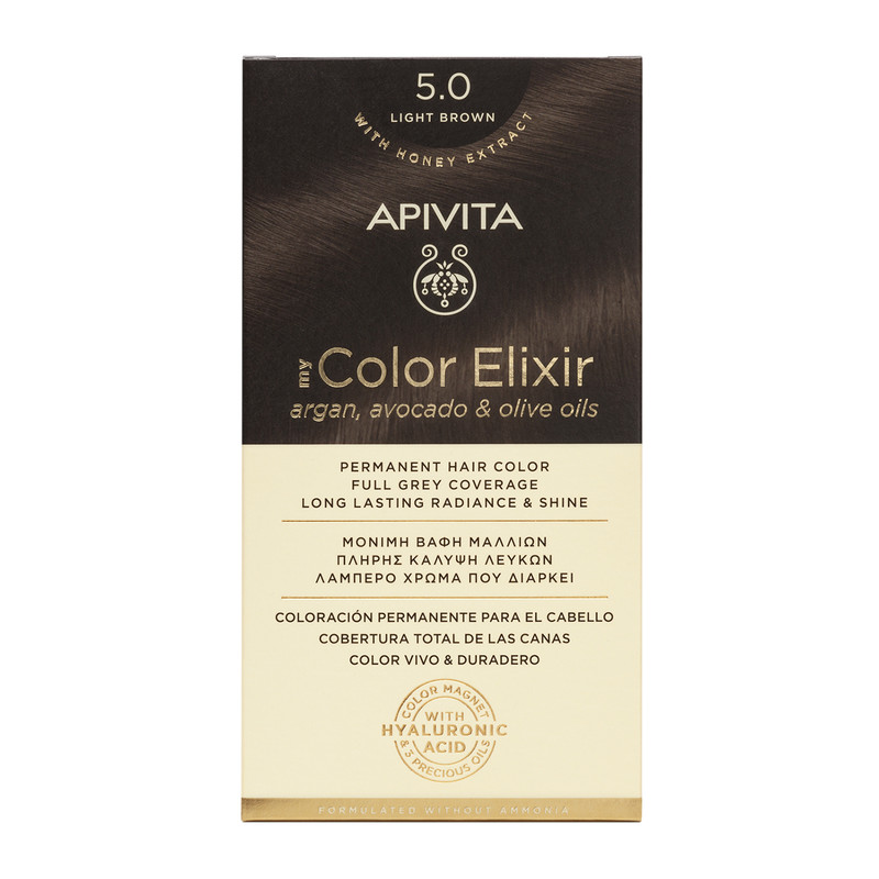 Vopsea pentru par My Color Elixir, nuanta 5.0, Apivita