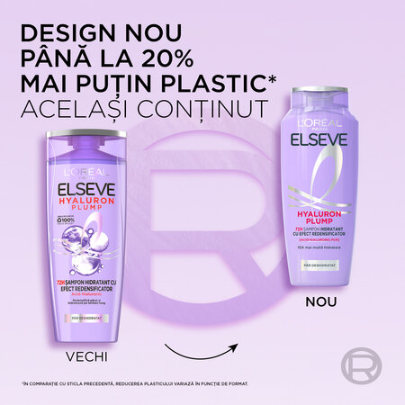 Sampon hidratant pentru par deshidratat Hyaluron Plump, 400 ml, Elseve 669679