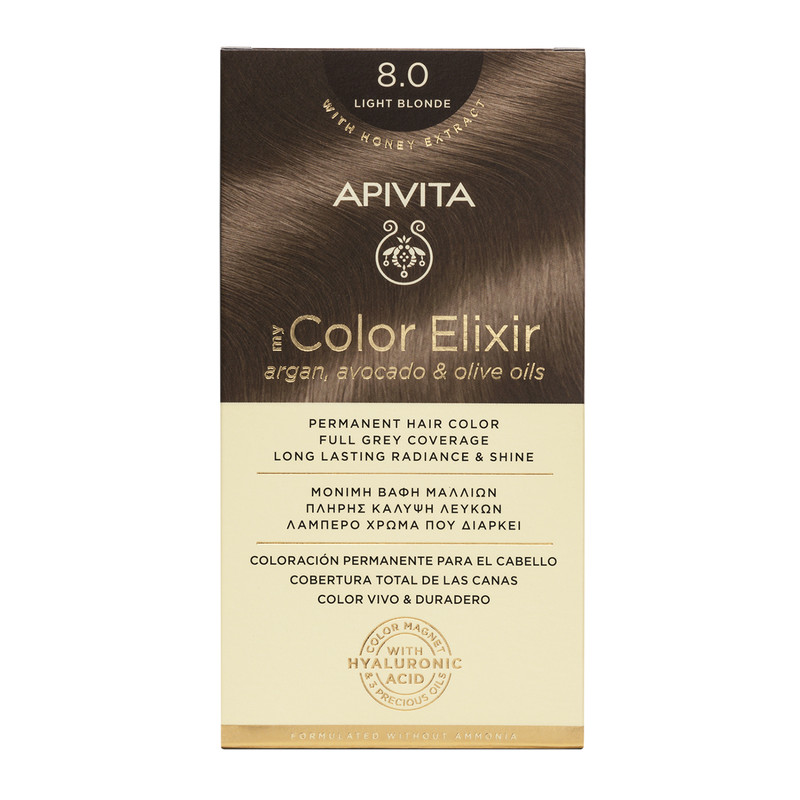 Vopsea pentru par My Color Elixir, nuanta 8.0, Apivita