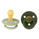 Set 2 suzete cu tetina rotunda Colour Latex, +0 luni, Sage - Hunter Green, Bibs 540376