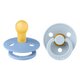 Set 2 suzete cu tetina rotunda Colour Latex, +0 luni, Sky Blue - Baby Blue, Bibs 540405