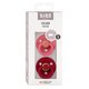 Set 2 suzete cu tetina rotunda Colour Latex, +0 luni, Coral - Ruby, Bibs 540427