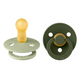 Set 2 suzete cu tetina rotunda Colour Latex, +6 luni, Sage - Hunter Green, Bibs 540461