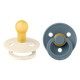 Set 2 suzete cu tetina rotunda Colour Latex, +6 luni, Ivory/Petrol, Bibs 673521