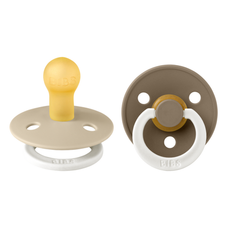 Set 2 suzete Fosforescente cu tetina rotunda Colour Glow Latex, +0 luni, Vanilla - Dark Oak