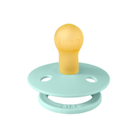 Suzeta cu tetina rotunda Colour Latex, +0 luni, Mint, Bibs