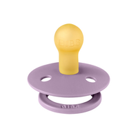 Suzeta cu tetina rotunda Colour Latex, +0 luni, Lavender, Bibs