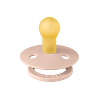Suzeta cu tetina rotunda Colour Latex, +0 luni, Blush, Bibs