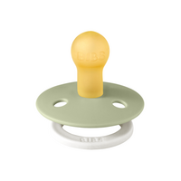 Suzeta Fosforescenta cu tetina rotunda Colour Glow Latex, +0 luni, Sage, Bibs