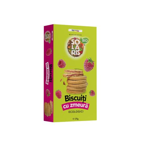 Biscuiti Bio cu zmeura, 175 g, Solaris