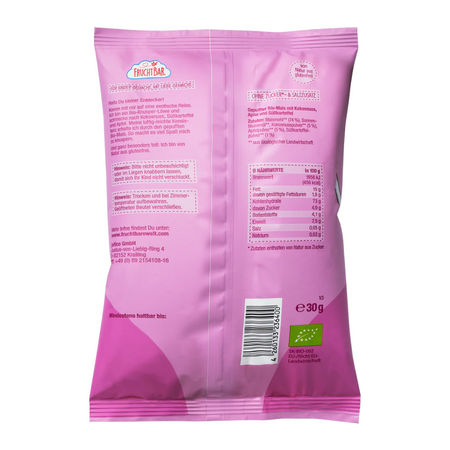 Pufuleti Bio cu mar, cartofi dulci si nuca de cocos, 30 g, Frucht Bar 777384