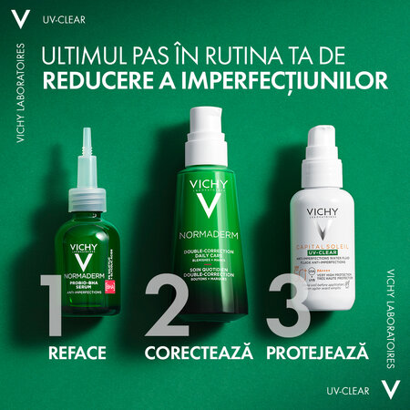 Fluid de protectie solara UV Clear, pentru ten gras cu tendinta acneica SPF 50 + Capital Soleil, 40 ml, Vichy 540777