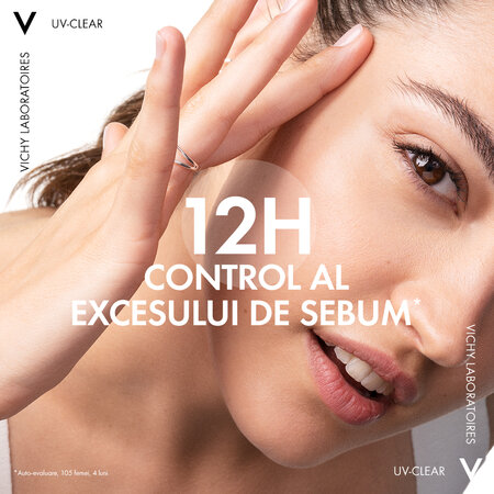 Fluid de protectie solara UV Clear, pentru ten gras cu tendinta acneica SPF 50 + Capital Soleil, 40 ml, Vichy 540780