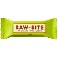 Baton Bio fara gluten cu lime, 50 g, Rawbite