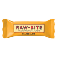 Baton Bio fara gluten cu cacao si portocale, 50 g, Rawbite