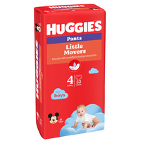 Scutece Little Movers Pants Boy, Nr. 4, 9-14 kg, 52 bucati, Huggies