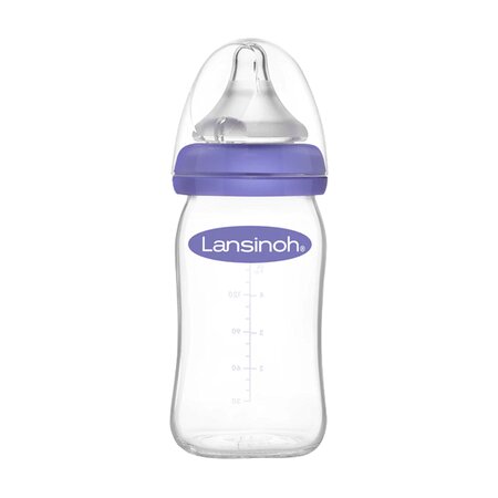 Biberon din sticla cu tetina din silicon, +0 luni, 160 ml