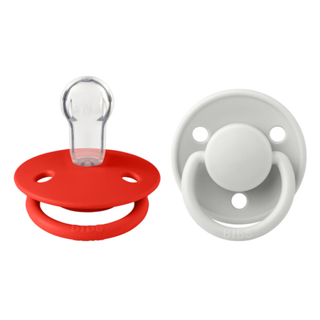 Set 2 suzete cu tetina rotunda din silicon universala De Lux, 0-3 ani, Candy Apple - Haze