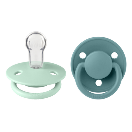 Set 2 suzete cu tetina rotunda din silicon universala De Lux, 0-3 ani, Nordic Mint - Island Sea
