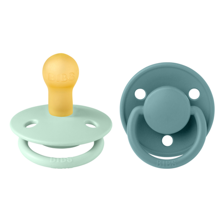 Set 2 suzete cu tetina rotunda din latex De Lux, +0 luni, Nordic Mint - Island Sea