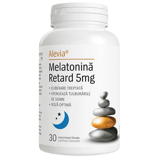 Melatonina Retard, 5 mg, 30 capsule, Alevia