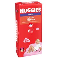 Scutece Little Movers Pants Girl, Nr. 6, 15-25 kg, 44 bucati, Huggies