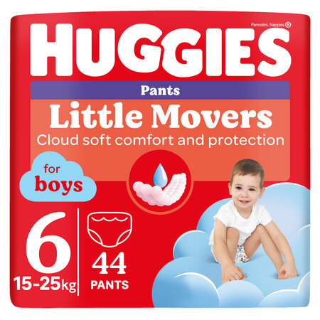 Scutece Little Movers Pants Boy, Nr. 6, 15-25 kg, 44 bucati, Huggies 801199