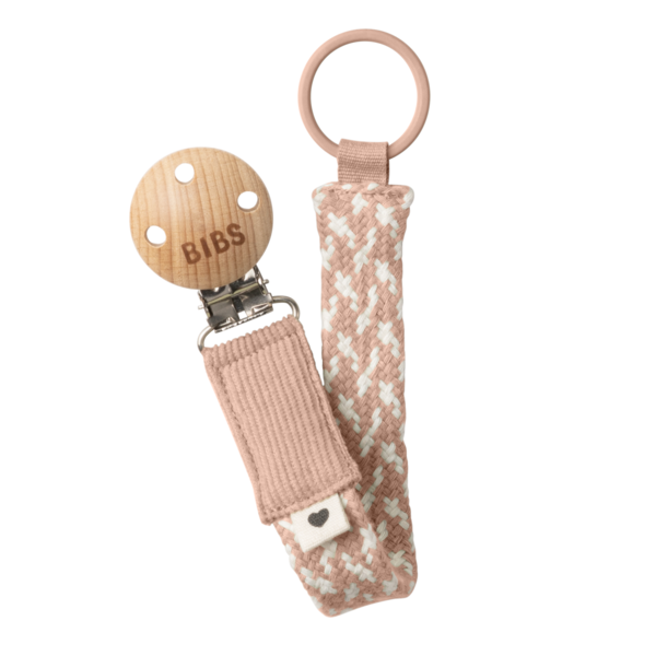 Lantisor clip pentru suzeta, Blush - Ivory, Bibs