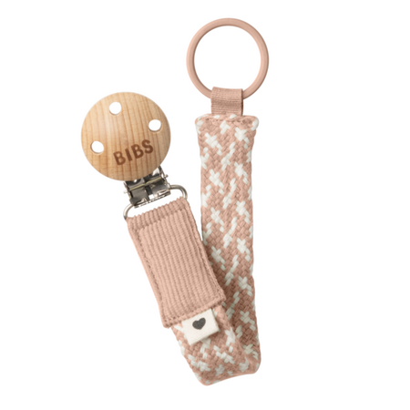 Lantisor clip pentru suzeta, Blush - Ivory