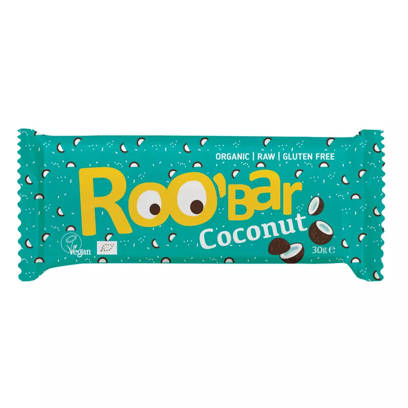 Baton raw bio cu seminte de chia si cocos, 30 g, Roobar