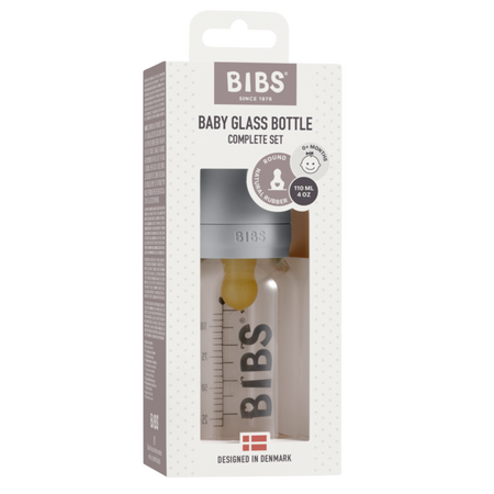 Set complet biberon anticolici din sticla, 110 ml, Cloud, Bibs 541130