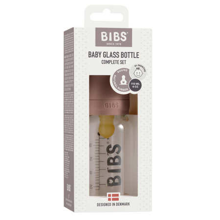 Set complet biberon anticolici din sticla, 110 ml, Woodchuck, Bibs 541140