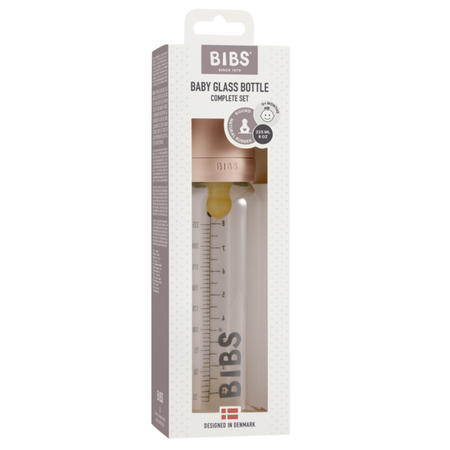 Set complet biberon anticolici din sticla, 225 ml, Blush, Bibs 541181