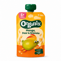 Piure Bio din mango, pere si ovaz, +6 luni, 100 g, Organix