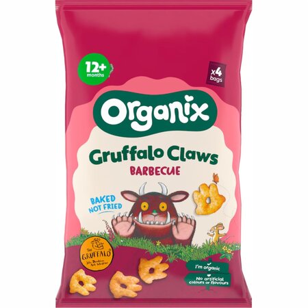 Snack figurine Bio din porumb cu barbeque Gruffalo, +12 luni, 4 pungute x 15 g, Organix