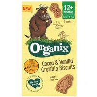 Biscuiti Bio cu cacao si vanilie Gruffalo, +12 luni, 100 g, Organix
