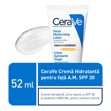 Crema hidratanta de fata SPF 30, 52 ml, CeraVe 542139