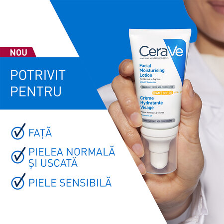 Crema hidratanta de fata SPF 30, 52 ml, CeraVe 542138