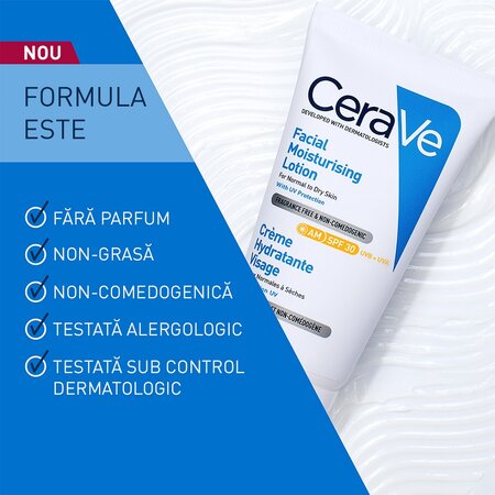 Crema hidratanta de fata SPF 30, 52 ml, CeraVe 542137
