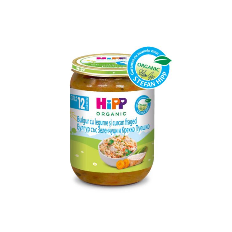 Meniu Bio de curcan cu bulgur si legume, + 12 luni , 250 g, Hipp