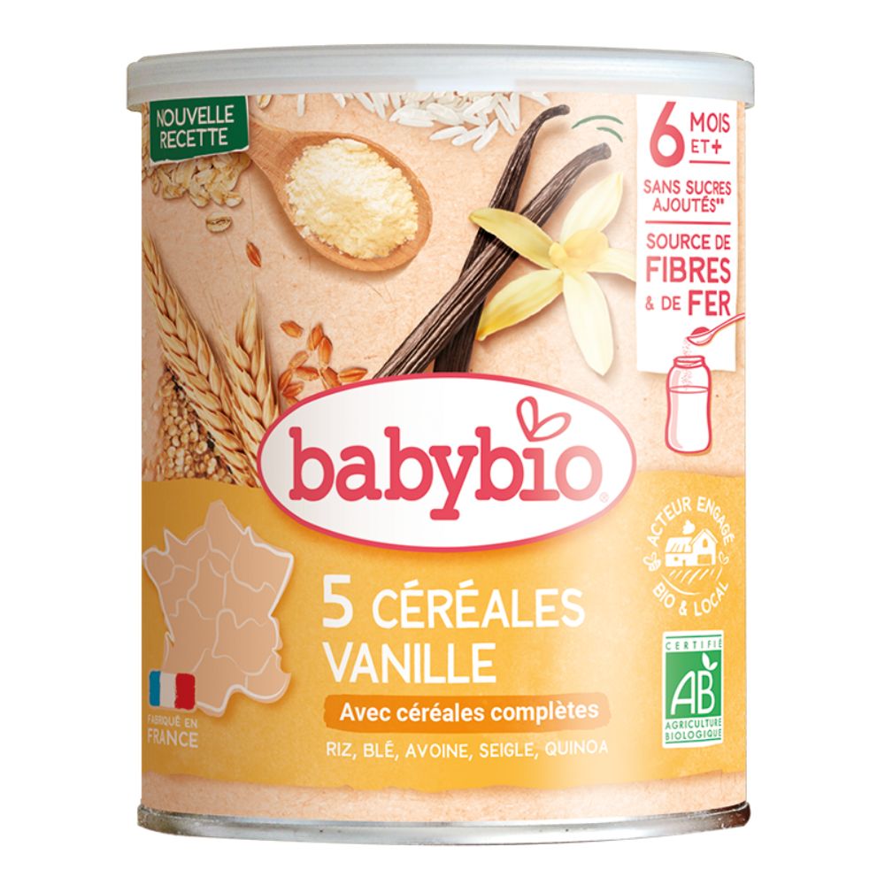 Cereale Bio cu vanilie si quinoa, 6 luni+, 220 g, BabyBio