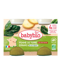Piure Bio din spanac, +4luni, 2X130g, BabyBio