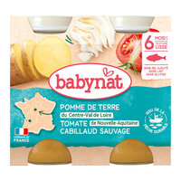Piure Bio din Cartofi, Rosii si peste Cod, +6 luni, 2x200g, BabyBio