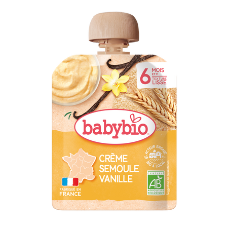 Piure Pouch din Gris si Vanilie, 85 g, Babybio