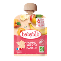 Piure din mere, caise si banane, 90 gr, Babybio