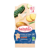 Piure Bio meniu din cartof si dovlecel, +8luni, 2X200g, BabyBio