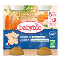 Piure Bio din morcovi si quinoa, +8luni, 2X200g, BabyBio