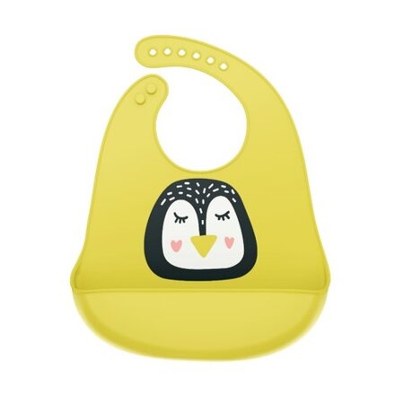 Baveta din silicon cu buzunar, Pinguin