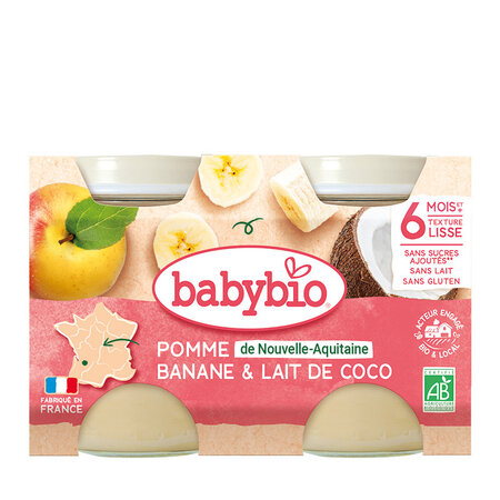 Desert din mere, banane si cocos, 2x130 gr, Babybio